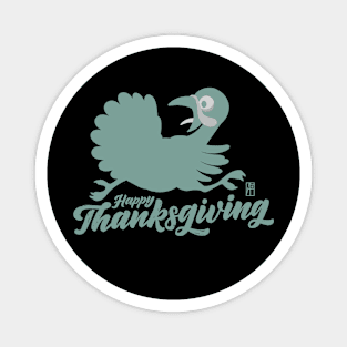 Happy Thanksgiving Day - Funny Turkey - Vintage Magnet